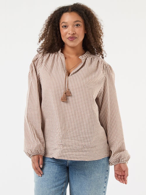 Blusa fluida a quadretti vichy - Kiabi