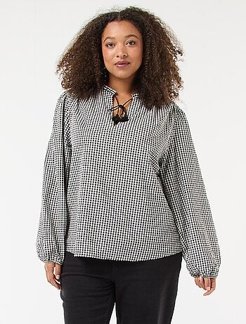 Blusa fluida a righe sottili