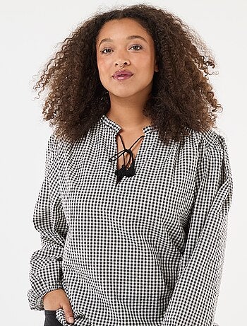 Blusa fluida a righe sottili