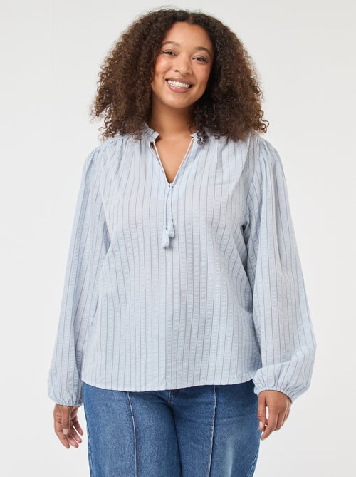 Blusa fluida a righe sottili - Kiabi