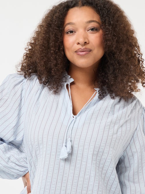 Blusa fluida a righe sottili - Kiabi