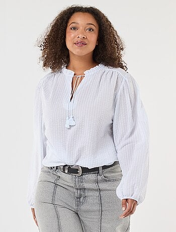 Blusa fluida a righe sottili