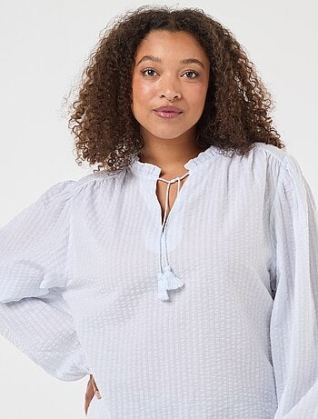 Blusa fluida a righe sottili