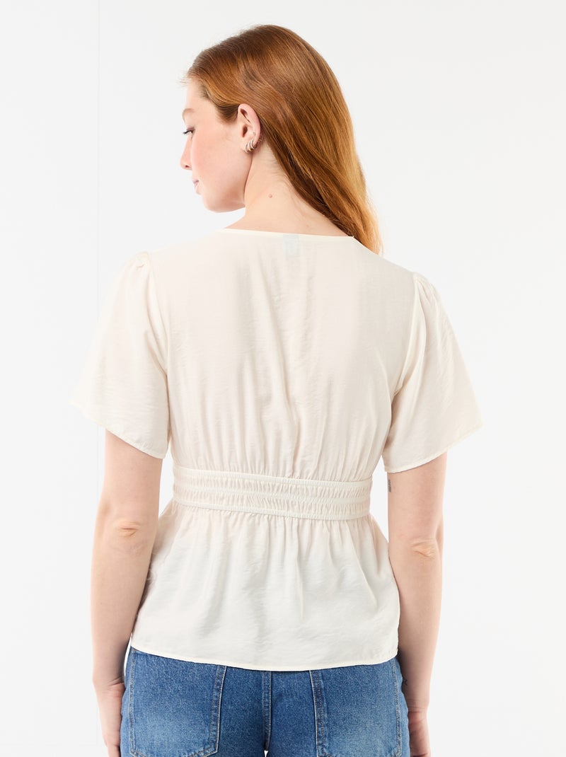 Blusa fluida a taglio svasato Bianco - Kiabi
