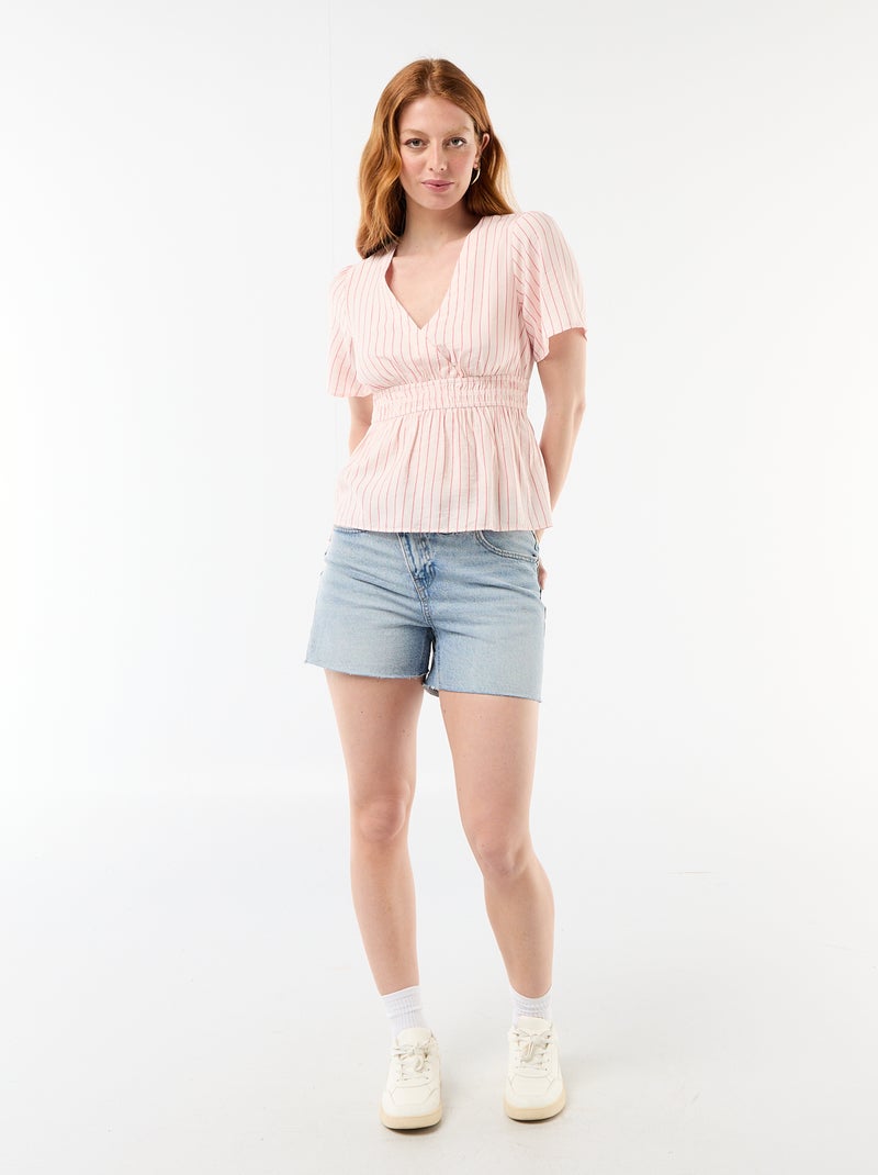 Blusa fluida a taglio svasato Rosa - Kiabi