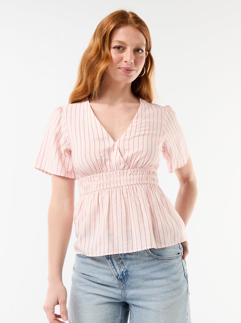 Blusa fluida a taglio svasato Rosa - Kiabi