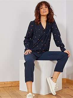 Blusa fluida colletto alla tunisina - Kiabi