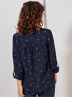 Blusa fluida colletto alla tunisina - Kiabi