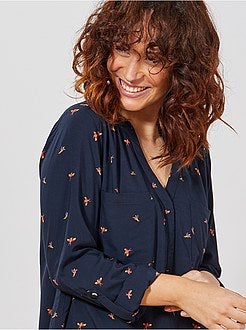 Blusa fluida colletto alla tunisina - Kiabi