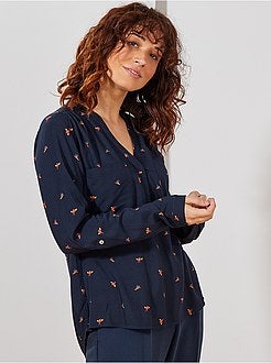 Blusa fluida colletto alla tunisina - Kiabi