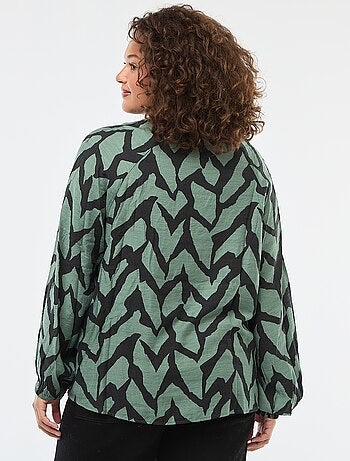 Blusa fluida con collo alla coreana 'Only Carmakoma'