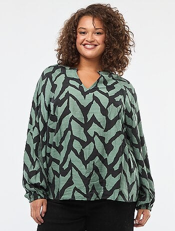 Blusa fluida con collo alla coreana 'Only Carmakoma'