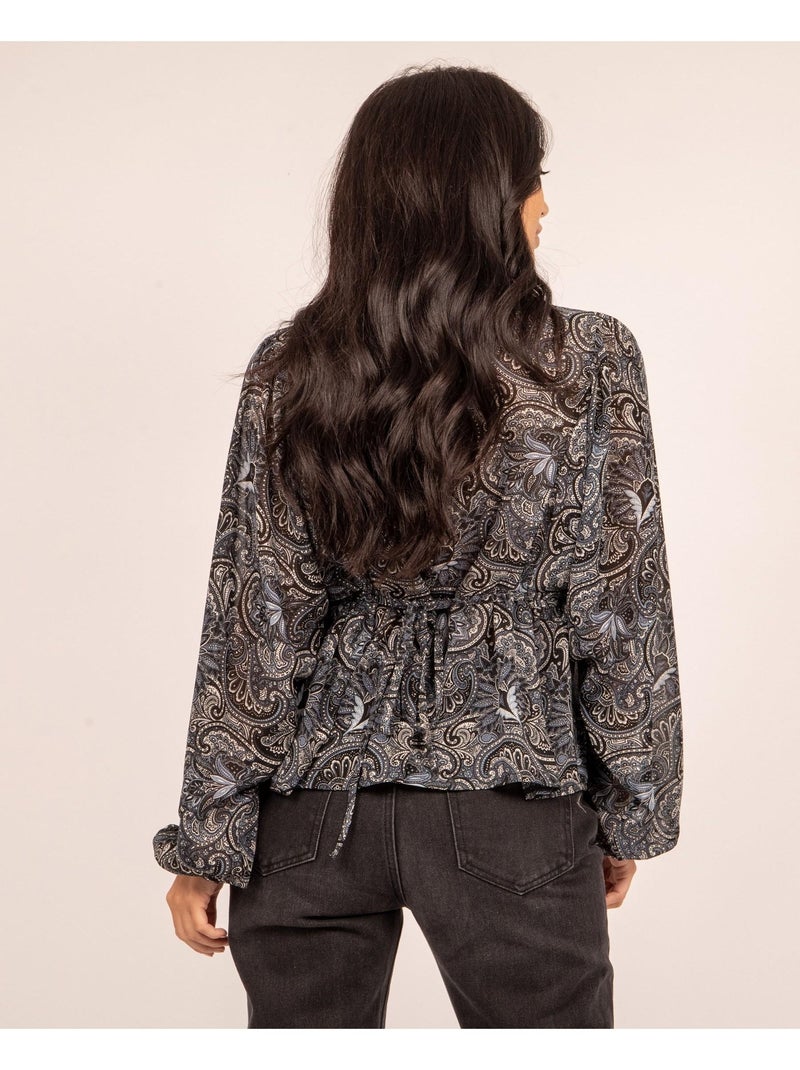Blusa fluida con motivi FARAH Blu - Kiabi