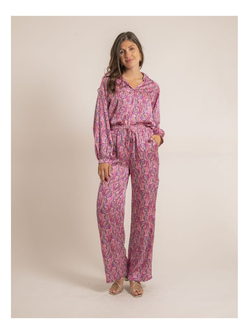 Blusa fluida con motivi OGOTA Rosa - Kiabi