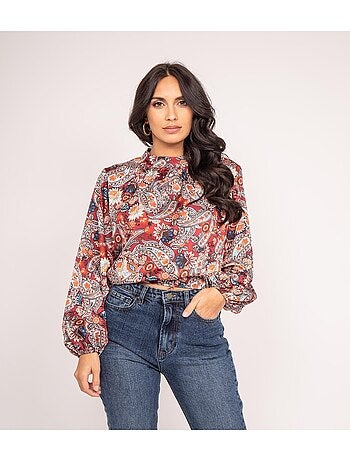 Blusa fluida con stampa FABUS