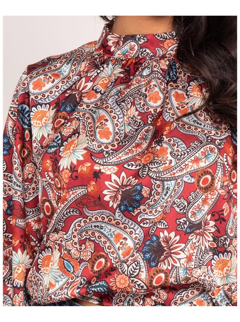 Blusa fluida con stampa FABUS Bordeaux - Kiabi