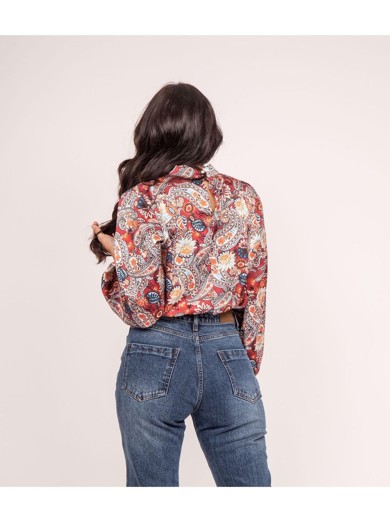 Blusa fluida con stampa FABUS Bordeaux - Kiabi