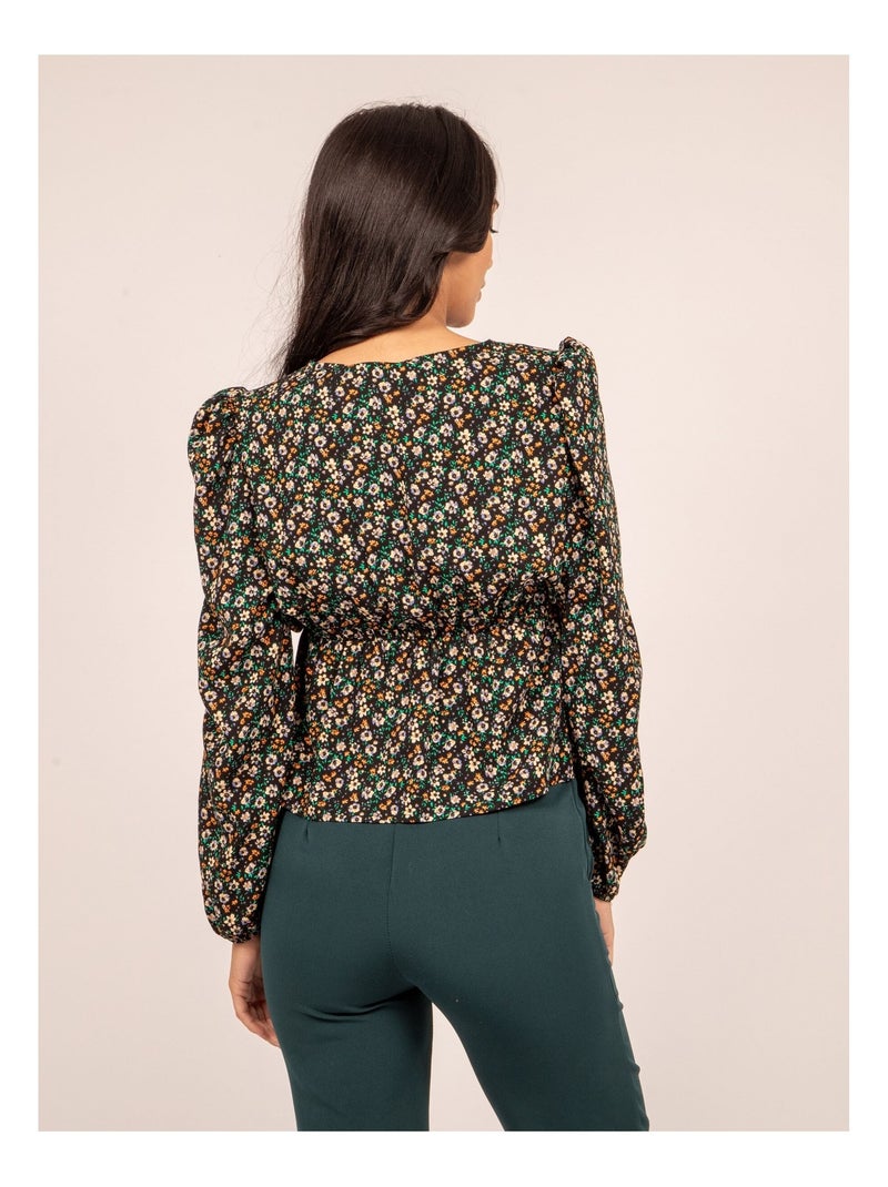 Blusa fluida con stampa FERINE Nero - Kiabi