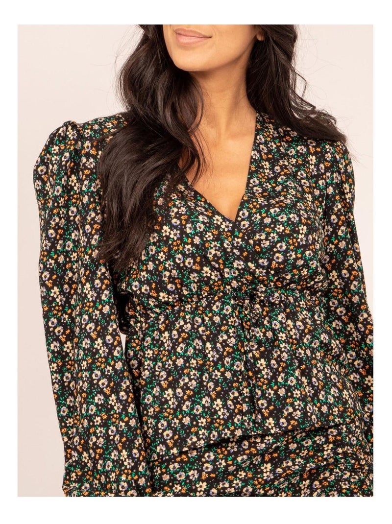 Blusa fluida con stampa FERINE Nero - Kiabi