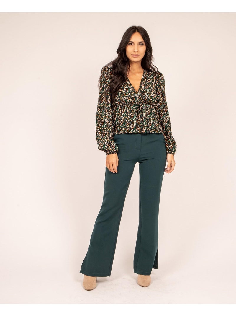 Blusa fluida con stampa FERINE Nero - Kiabi