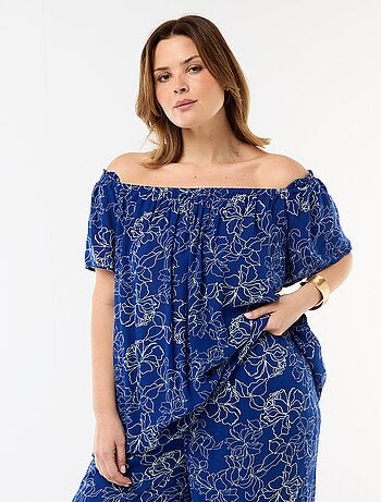 Blusa fluida crêpe a maniche corte
