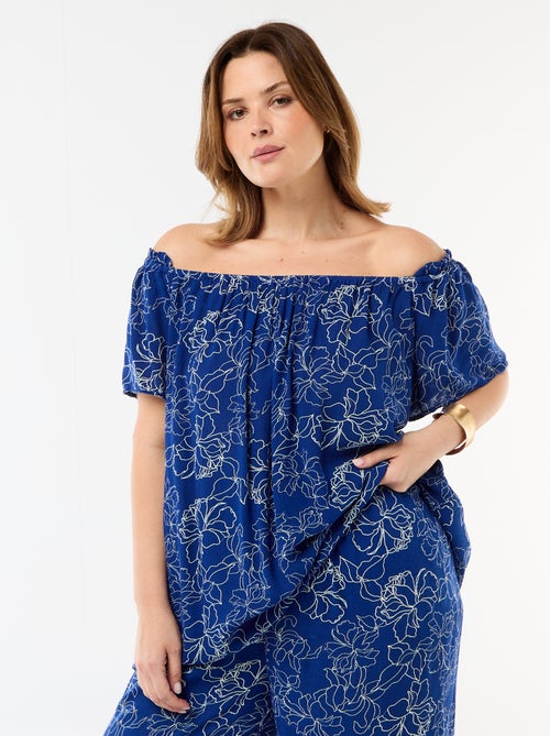 Blusa fluida crêpe a maniche corte - Kiabi