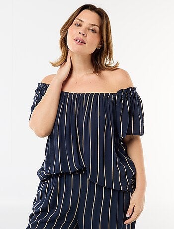 Blusa fluida crêpe a maniche corte