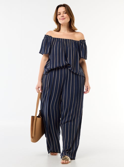 Blusa fluida crêpe a maniche corte - Kiabi