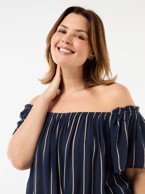 Blusa fluida crêpe a maniche corte - Kiabi