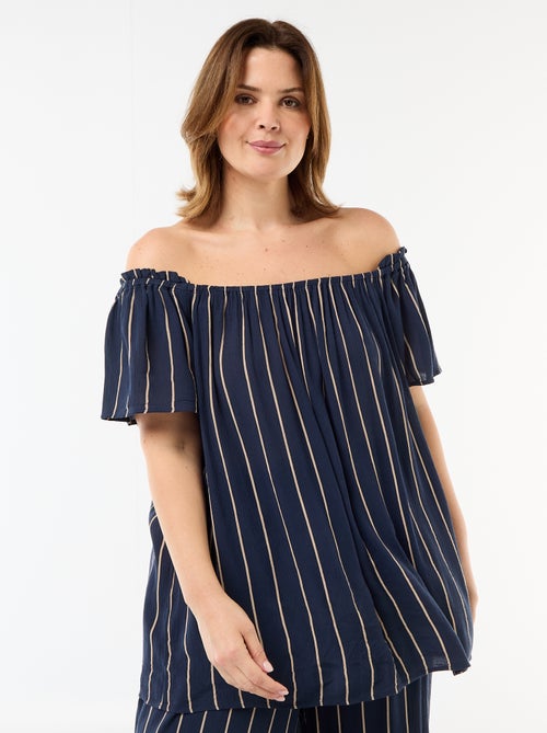 Blusa fluida crêpe a maniche corte - Kiabi