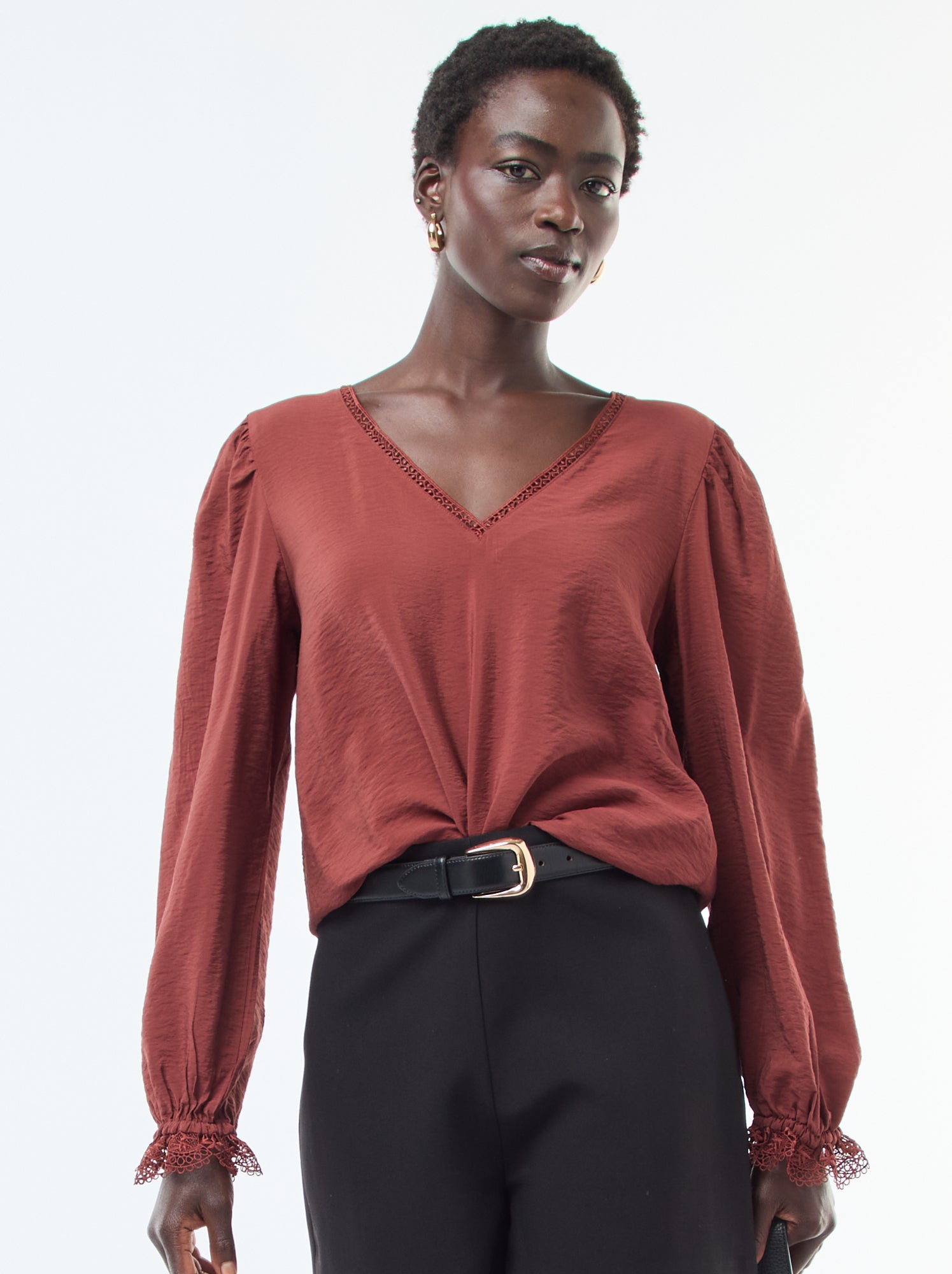 FYLTR Blusa Da Donna Tinta Unita Maniche Con Polsino A Bottone - Vestibilità Regolare - Colore Sunny Lime, Taglia L