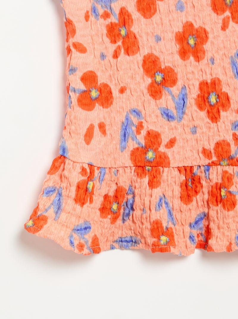 Blusa goffrata senza maniche Arancione - Kiabi