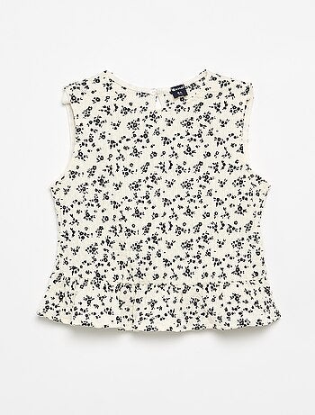 Blusa goffrata senza maniche