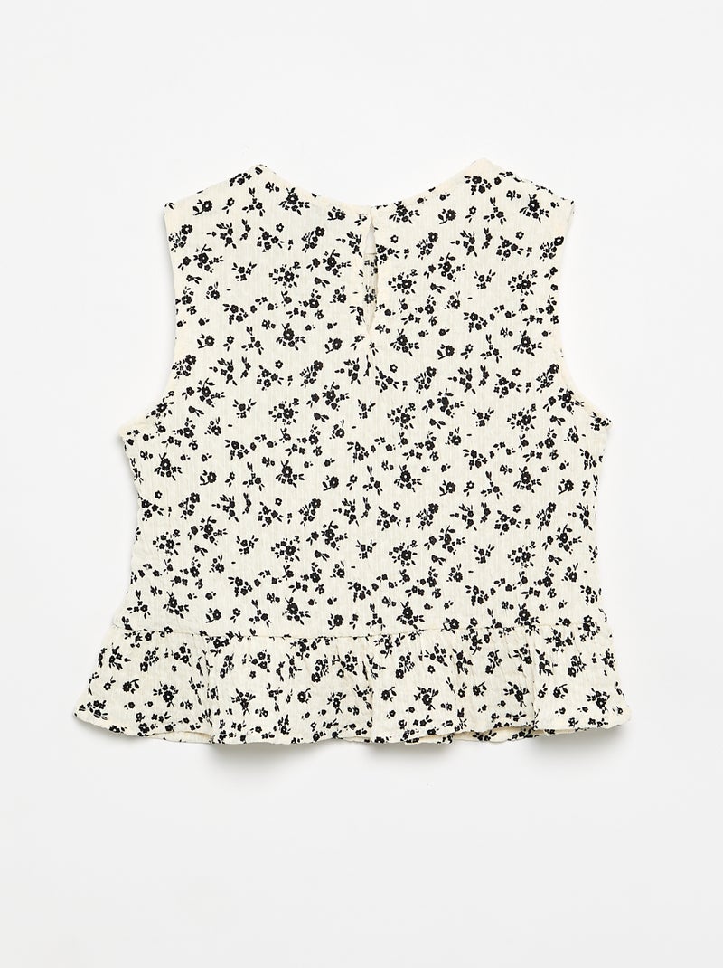Blusa goffrata senza maniche Beige - Kiabi