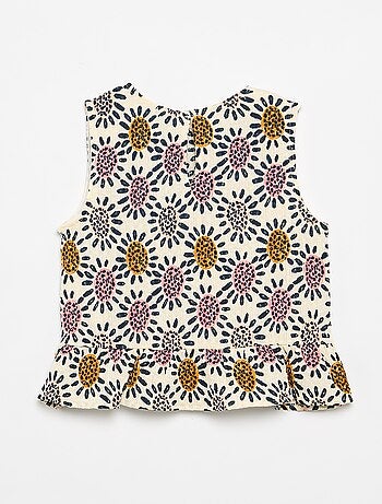 Blusa goffrata senza maniche