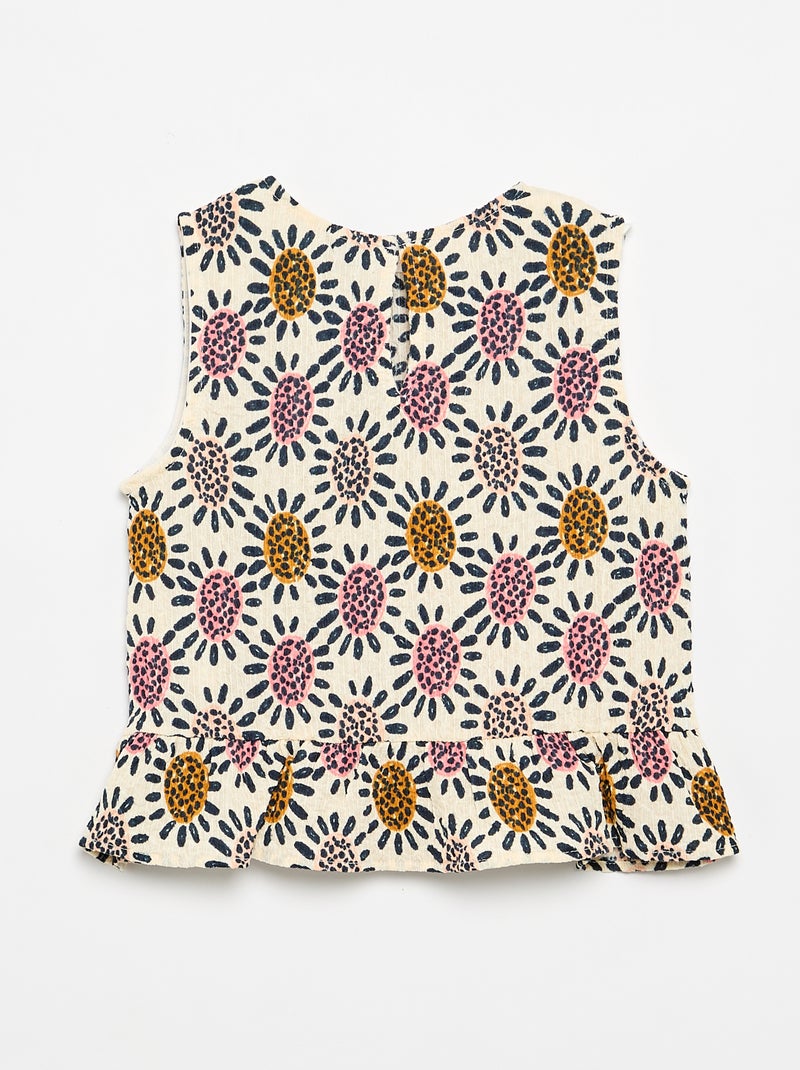 Blusa goffrata senza maniche Beige - Kiabi