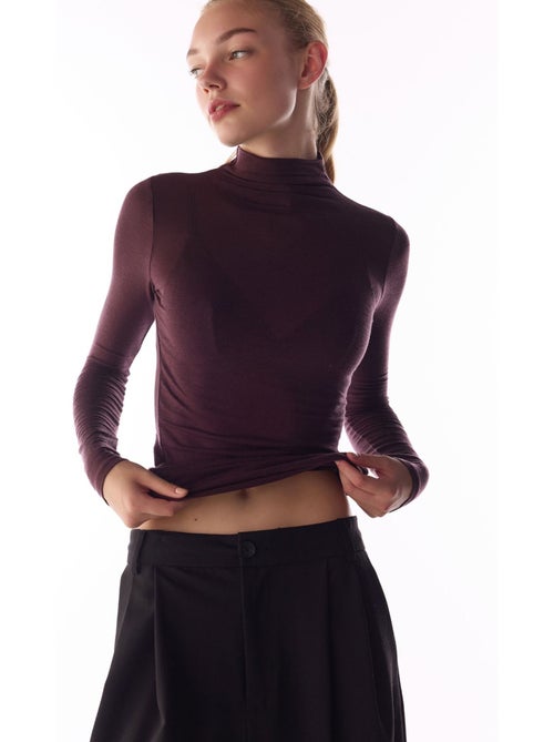 Blusa in cashmere con collo alto e maniche lunghe penti - Kiabi