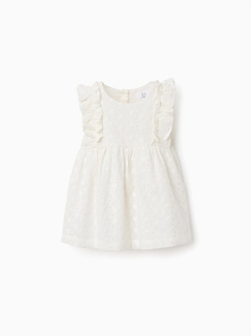 Blusa in cotone con ricamo inglese e volant - Kiabi