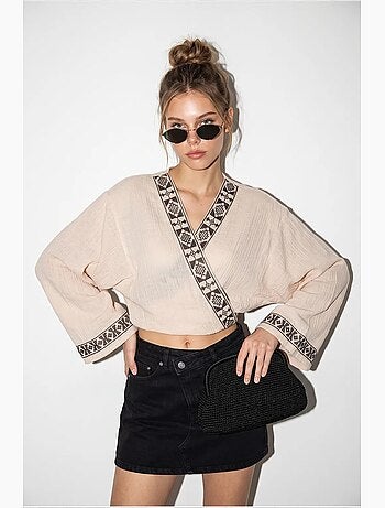 Blusa in cotone lucci