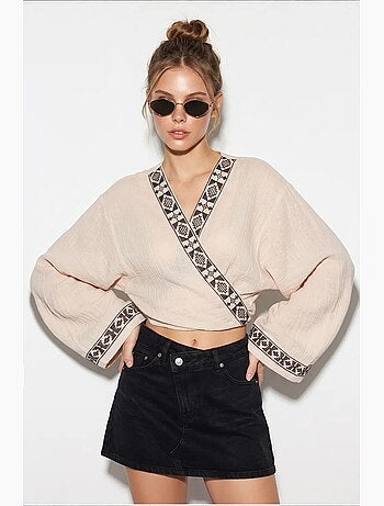Blusa in cotone lucci