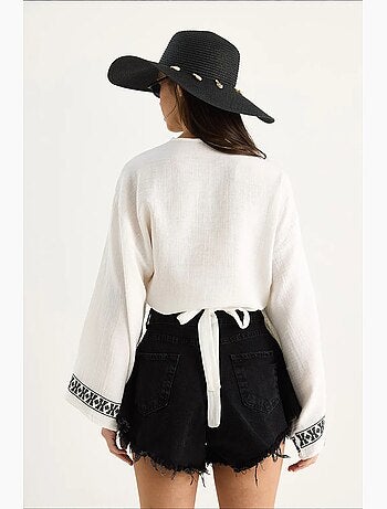Blusa in cotone lucci