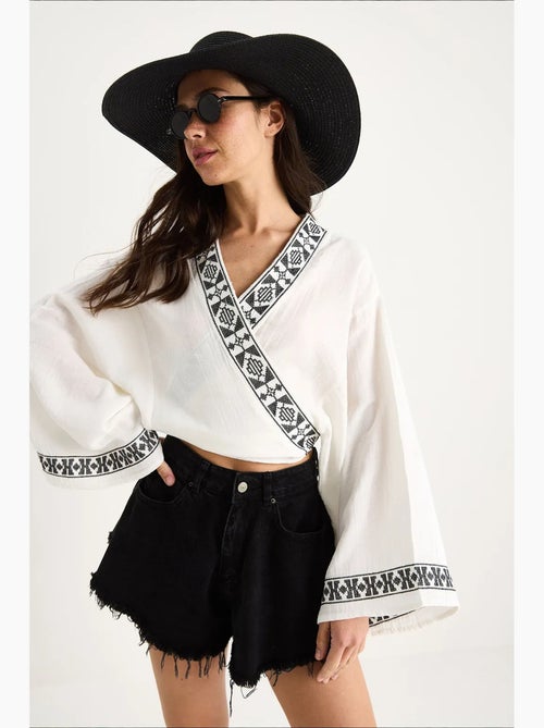 Blusa in cotone lucci - Kiabi Blusa in cotone lucci - Kiabi