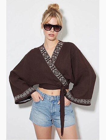 Blusa in cotone lucci
