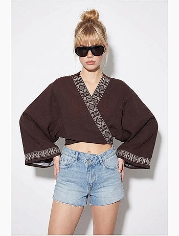 Blusa in cotone lucci