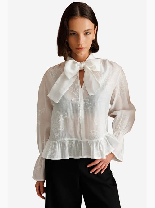 Blusa in cotone mixray - Kiabi Blusa in cotone mixray - Kiabi
