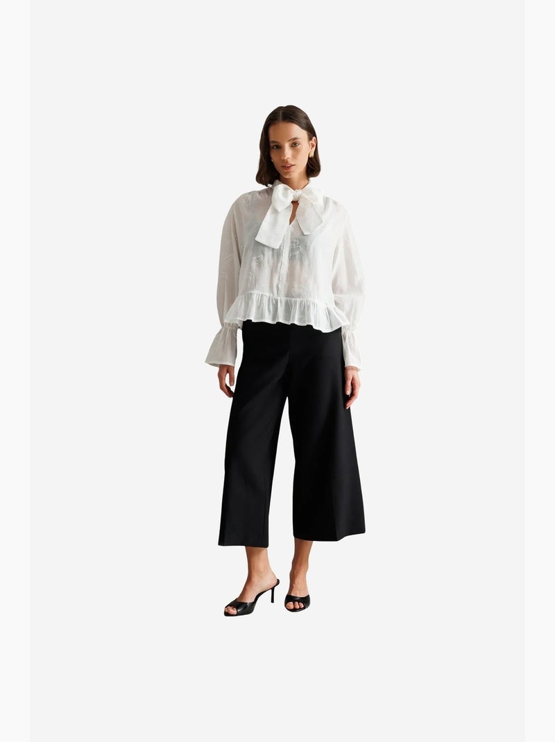 Blusa in cotone mixray Bianco - Kiabi