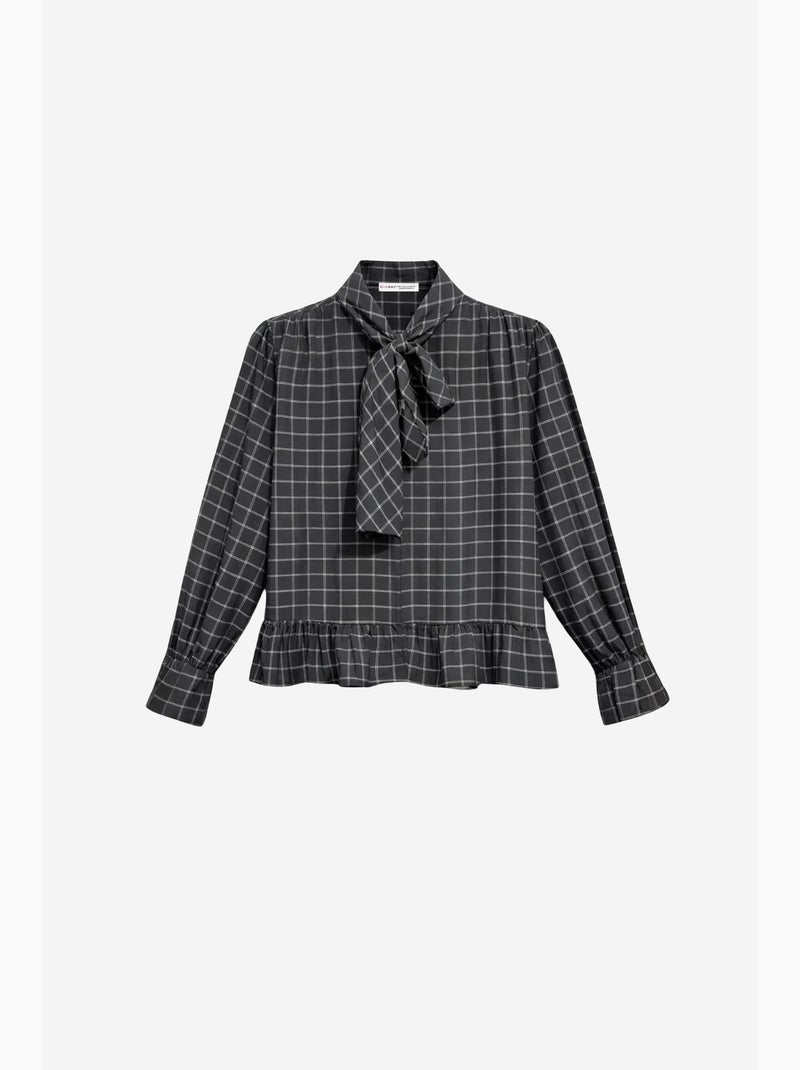 Blusa in cotone mixray Grigio nero - Kiabi