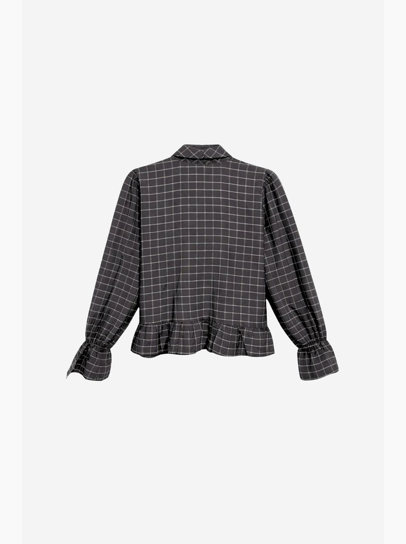 Blusa in cotone mixray Grigio nero - Kiabi