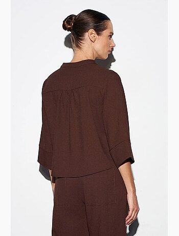 Blusa in crêpe collo alla coreana dilvin