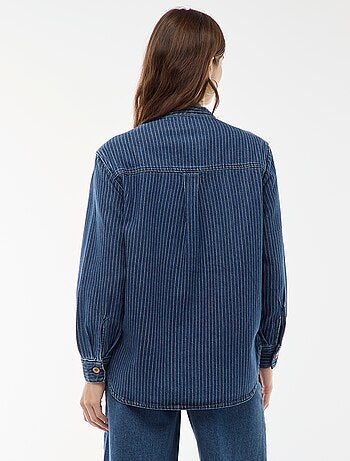Blusa in denim a righe